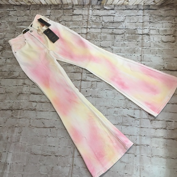 NWT LEE High Rise soft colors, Tie Dye bell bottom, Jean - Picture 4 of 14